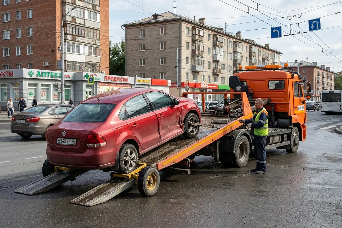 VW Polo с заклиненными колёсами