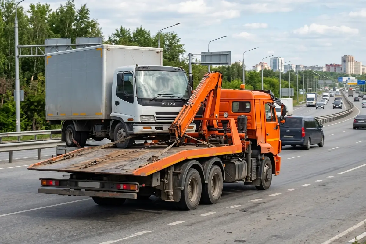 Фургон Isuzu на трассе М-52