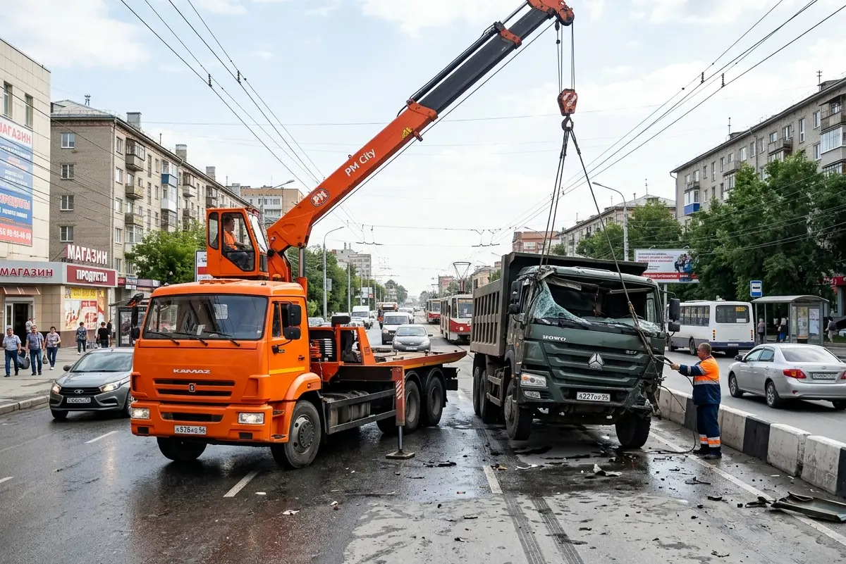 Самосвал Howo после ДТП