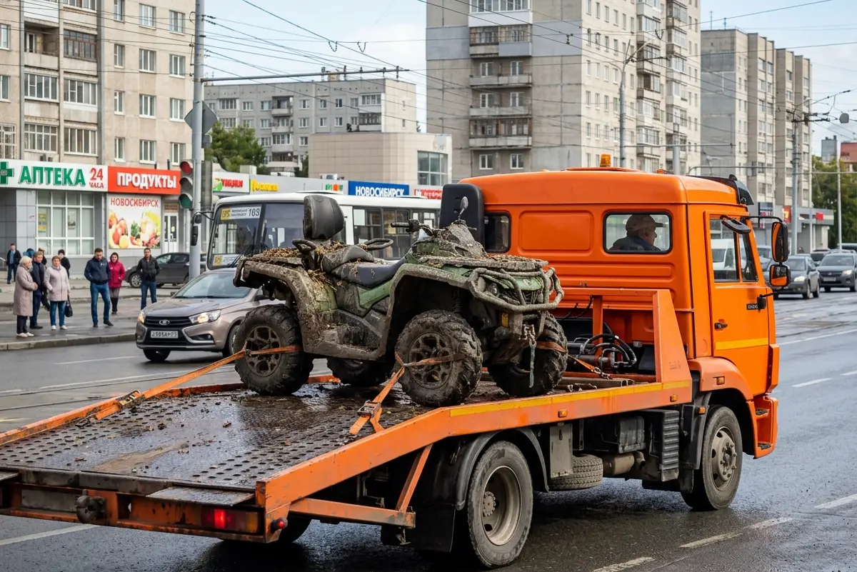 Квадроцикл BRP из леса
