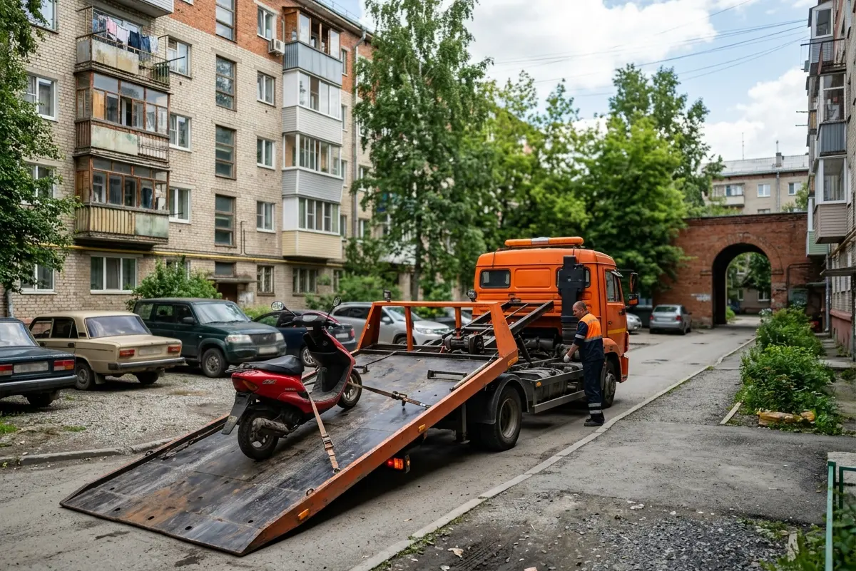 Скутер Honda Dio во дворе